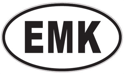 EMK - 3 Letter Initials Oval Magnet