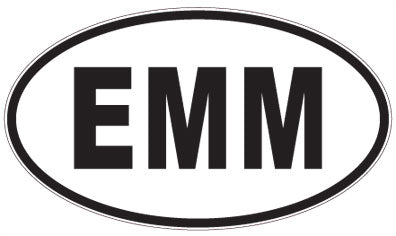EMM - 3 Letter Initials Oval Magnet
