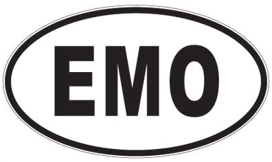 EMO - 3 Letter Initials Oval Magnet