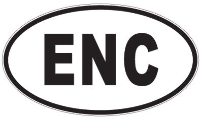 ENC - 3 Letter Initials Oval Magnet