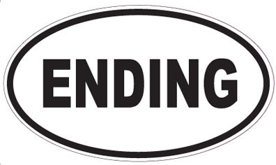 ENDING - Oval Sticker