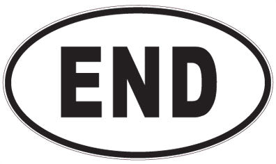 END - 3 Letter Initials Oval Magnet