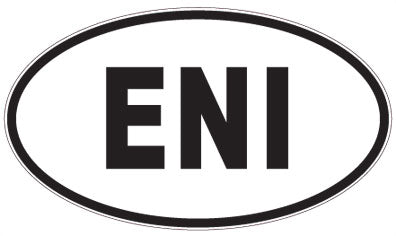 ENI - 3 Letter Initials Oval Sticker