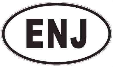 ENJ - 3 Letter Initials Oval Magnet