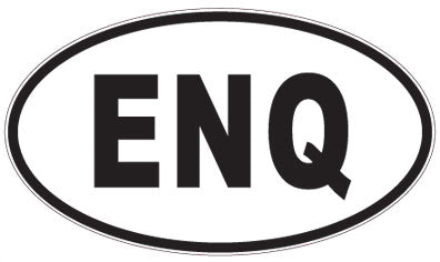 ENQ - 3 Letter Initials Oval Magnet