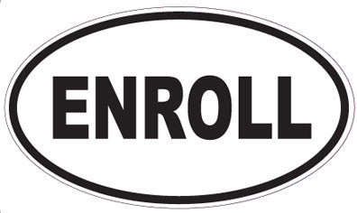 ENROLL - Oval Sticker