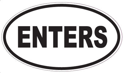 ENTERS - Oval Sticker