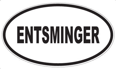 ENTSMINGER - Oval Sticker