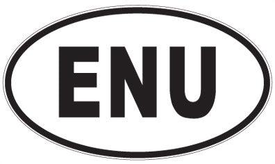 ENU - 3 Letter Initials Oval Magnet