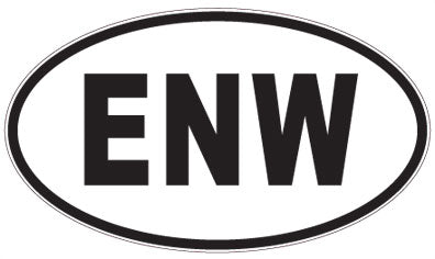 ENW - 3 Letter Initials Oval Magnet