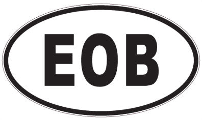 EOB - 3 Letter Initials Oval Magnet
