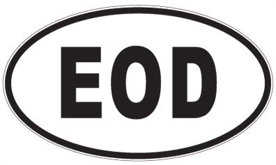 EOD - 3 Letter Initials Oval Magnet