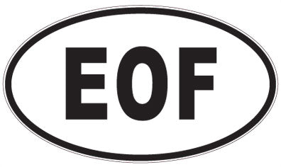 EOF - 3 Letter Initials Oval Magnet