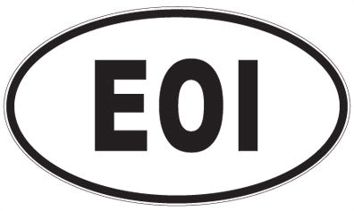 EOI - 3 Letter Initials Oval Magnet
