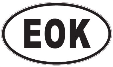 EOK - 3 Letter Initials Oval Sticker