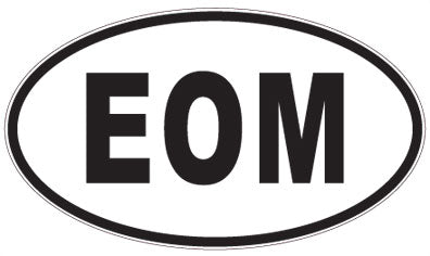 EOM - 3 Letter Initials Oval Magnet