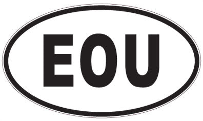 EOU - 3 Letter Initials Oval Magnet