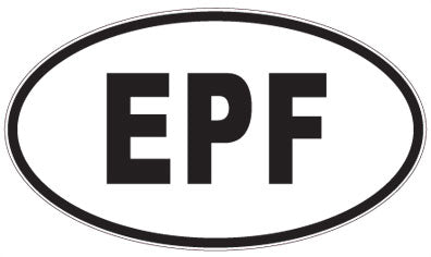 EPF - 3 Letter Initials Oval Sticker