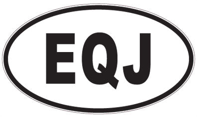 EQJ - 3 Letter Initials Oval Sticker
