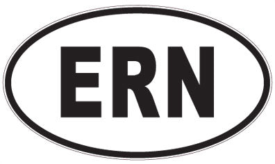 ERN - 3 Letter Initials Oval Magnet