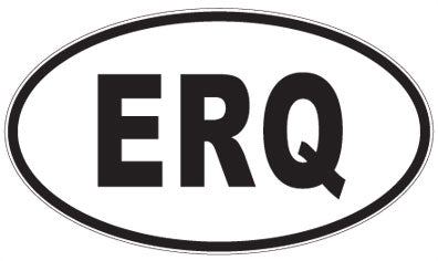ERQ - 3 Letter Initials Oval Magnet