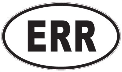 ERR - 3 Letter Initials Oval Sticker