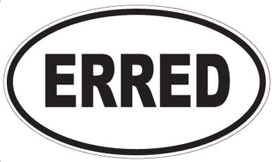 ERRED - Oval Sticker