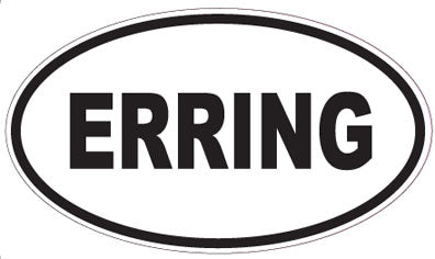 ERRING - Oval Sticker