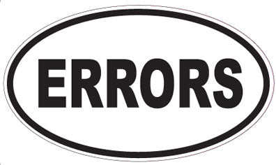 ERRORS - Oval Sticker