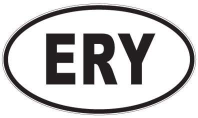 ERY - 3 Letter Initials Oval Magnet