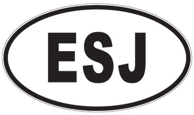 ESJ - 3 Letter Initials Oval Magnet