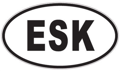 ESK - 3 Letter Initials Oval Magnet