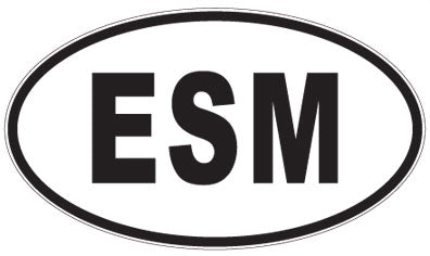 ESM - 3 Letter Initials Oval Magnet