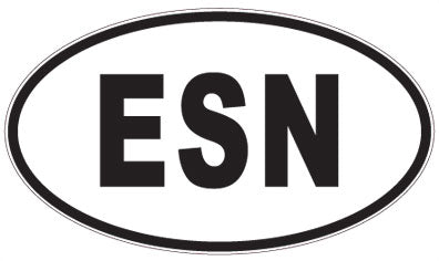 ESN - 3 Letter Initials Oval Magnet