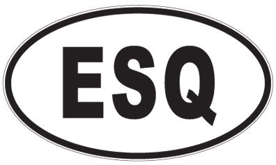 ESQ - 3 Letter Initials Oval Magnet