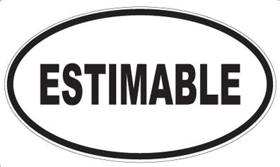ESTIMABLE - Oval Sticker