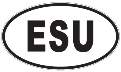 ESU - 3 Letter Initials Oval Magnet