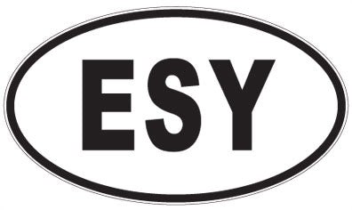 ESY - 3 Letter Initials Oval Magnet