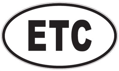 ETC - 3 Letter Initials Oval Magnet
