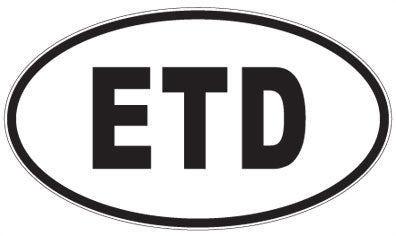 ETD - 3 Letter Initials Oval Magnet