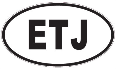 ETJ - 3 Letter Initials Oval Magnet