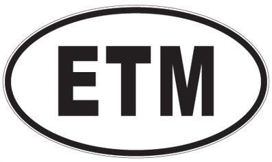 ETM - 3 Letter Initials Oval Magnet