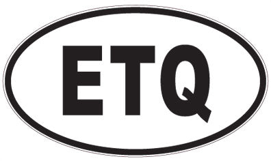 ETQ - 3 Letter Initials Oval Sticker