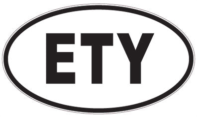 ETY - 3 Letter Initials Oval Magnet