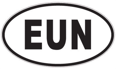 EUN - 3 Letter Initials Oval Magnet
