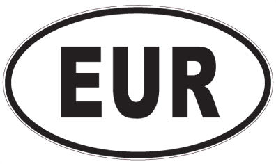 EUR - 3 Letter Initials Oval Magnet