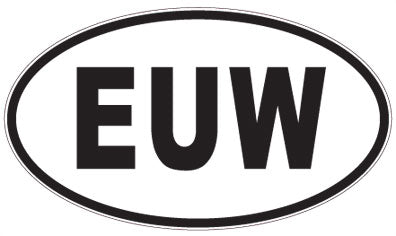 EUW - 3 Letter Initials Oval Magnet