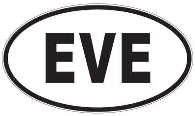 EVE - 3 Letter Initials Oval Magnet