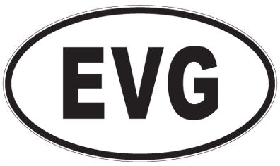 EVG - 3 Letter Initials Oval Magnet