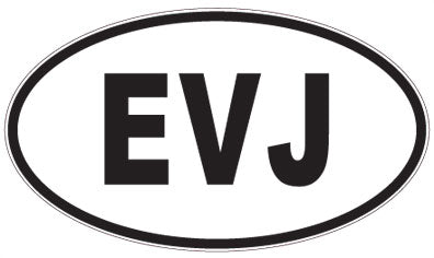 EVJ - 3 Letter Initials Oval Sticker